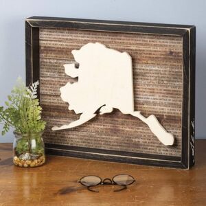 🩵Primitives by Kathy Alaska State Shaped Pride Box Tabletop or Wall Decor